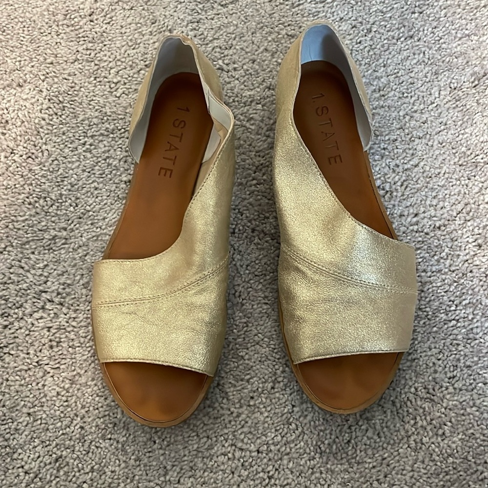 Gold Leather Flats
